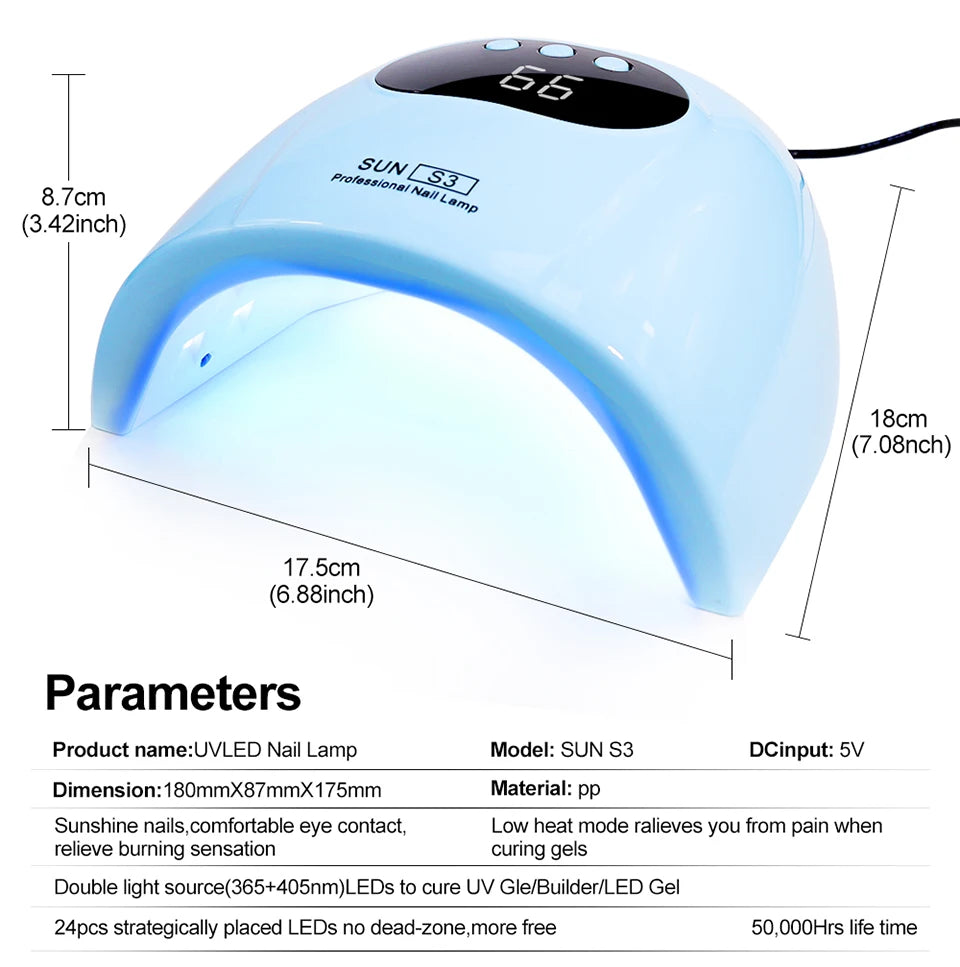 24/6 LED UV Lamp for Nails Gel Polish Drying With LED Display And Motion Sensing Manicure Lamp Dryer Home Use Tool