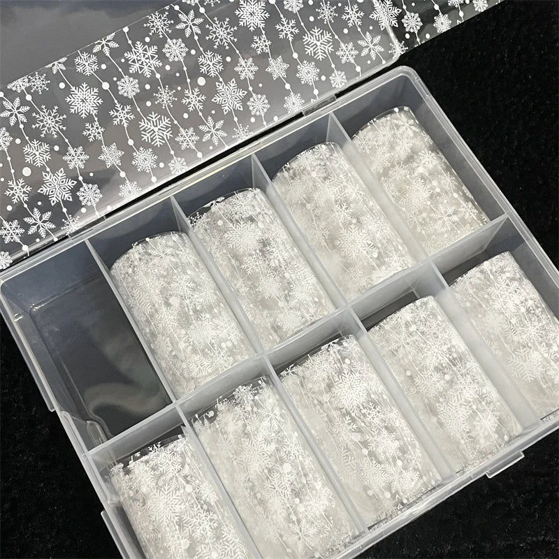 1 Box Multiflora Rose Nail Foils for Transfer Paper Flowers Stickers Sliders Nails Wraps DIY Floral Rosa Nail Art Decorations