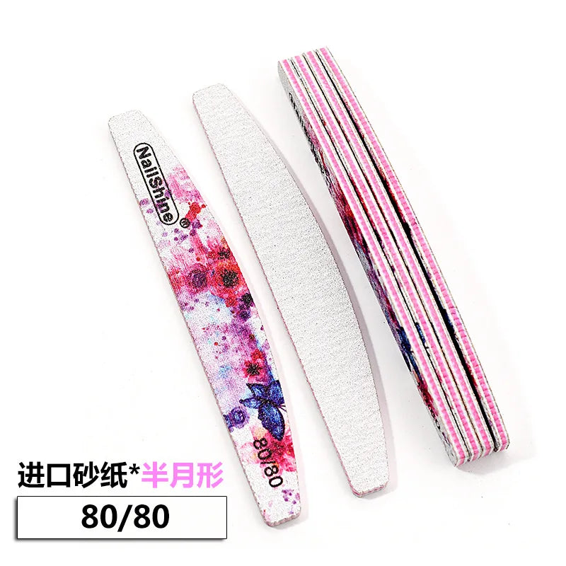 10 Pcs Nail File, Emery Board Nail Files for Acrylic Nails and Natural Nails, Double Sided Fingernail File Gel Nail Reusable