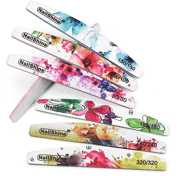 10 Pcs Nail File, Emery Board Nail Files for Acrylic Nails and Natural Nails, Double Sided Fingernail File Gel Nail Reusable