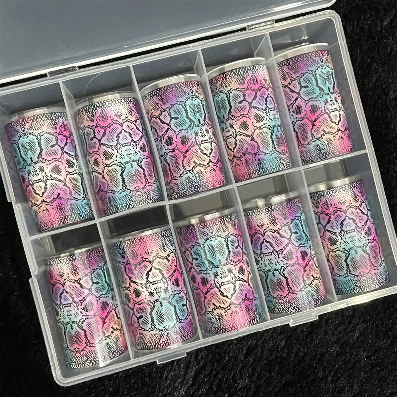 1 Box Multiflora Rose Nail Foils for Transfer Paper Flowers Stickers Sliders Nails Wraps DIY Floral Rosa Nail Art Decorations