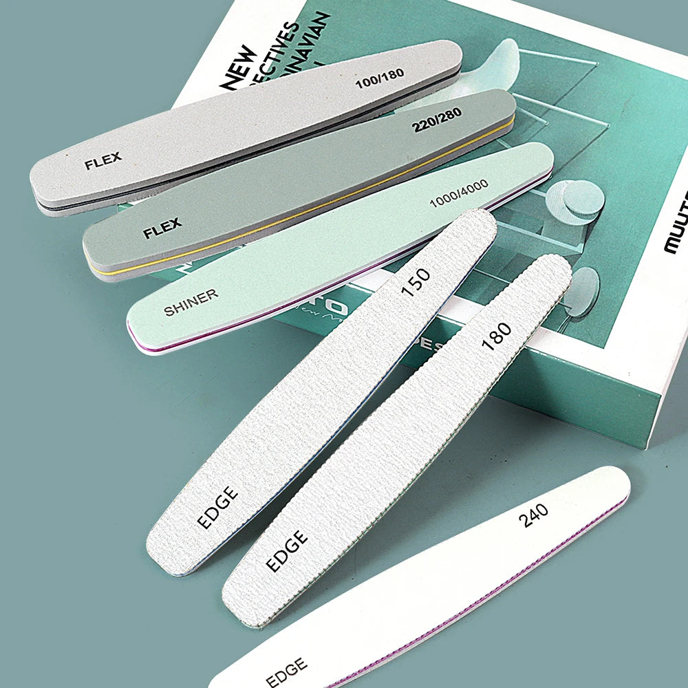 6Pcs Professional Nail File Buffer 100/180 , 220/280, Grit Nail File 240.
.