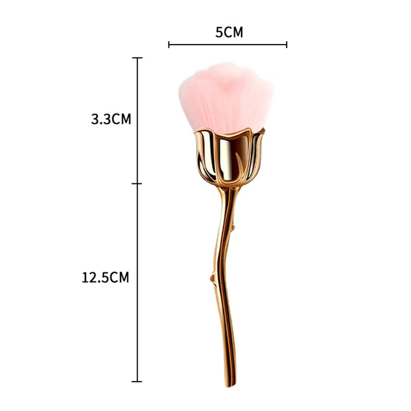 Flower Nail Brush for Manicure  Rose Shape Nail Art Brushes Round Small UV Gel Polish Powder Cleaning Tools Nail Accesories