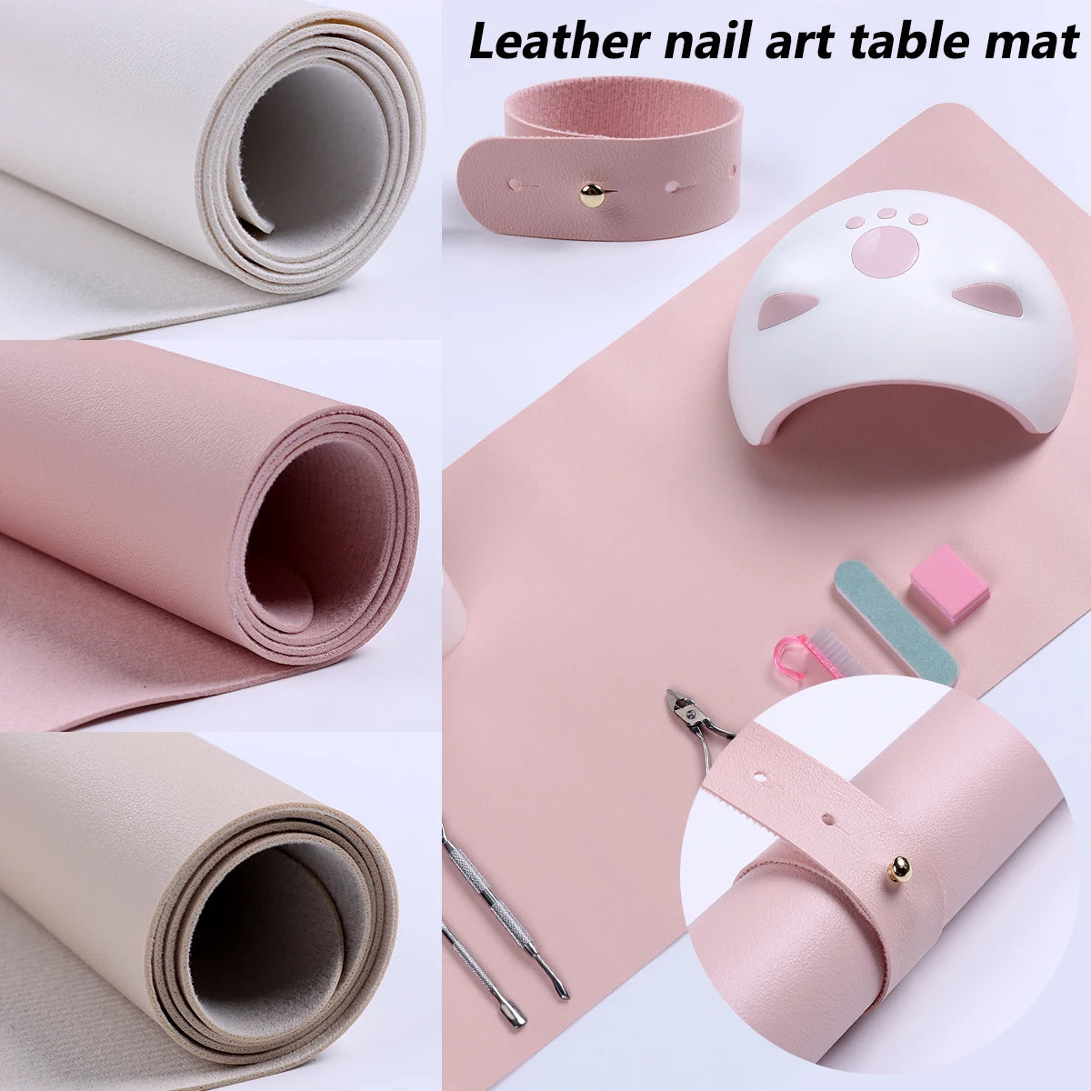 Nail salon table mats, washable and foldable nail care handrail mats, soft microfiber leather nail mats, nail salon tools