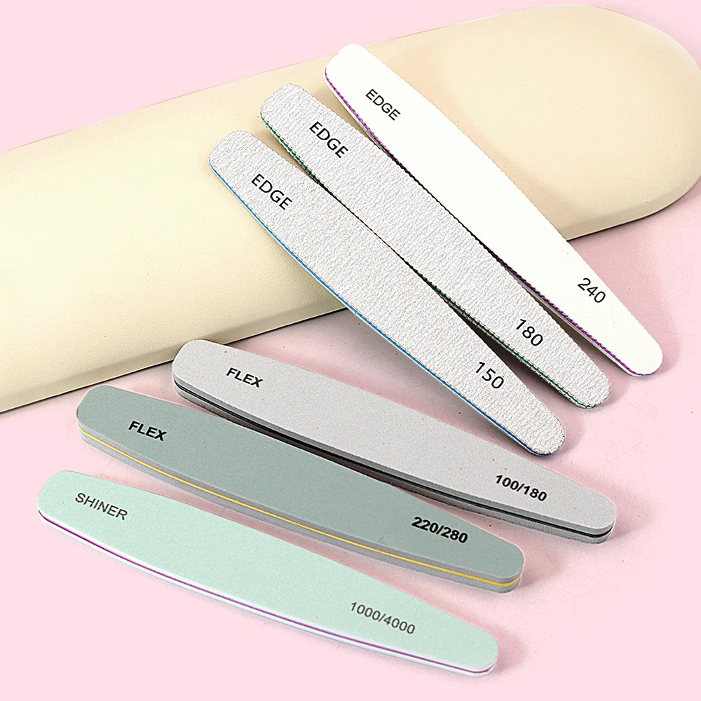 6Pcs Professional Nail File Buffer 100/180 , 220/280, Grit Nail File 240.
.