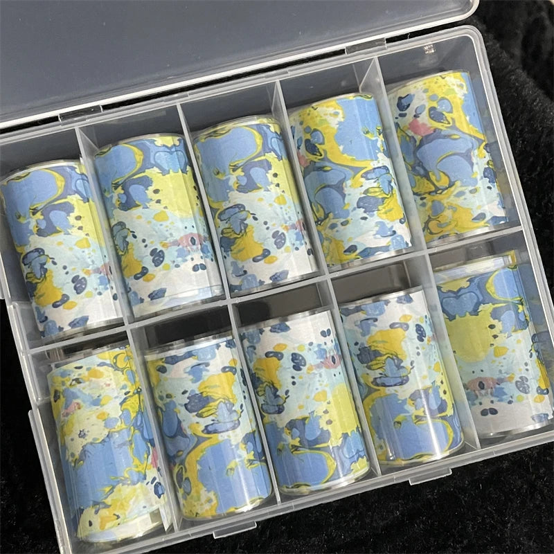 1 Box Multiflora Rose Nail Foils for Transfer Paper Flowers Stickers Sliders Nails Wraps DIY Floral Rosa Nail Art Decorations