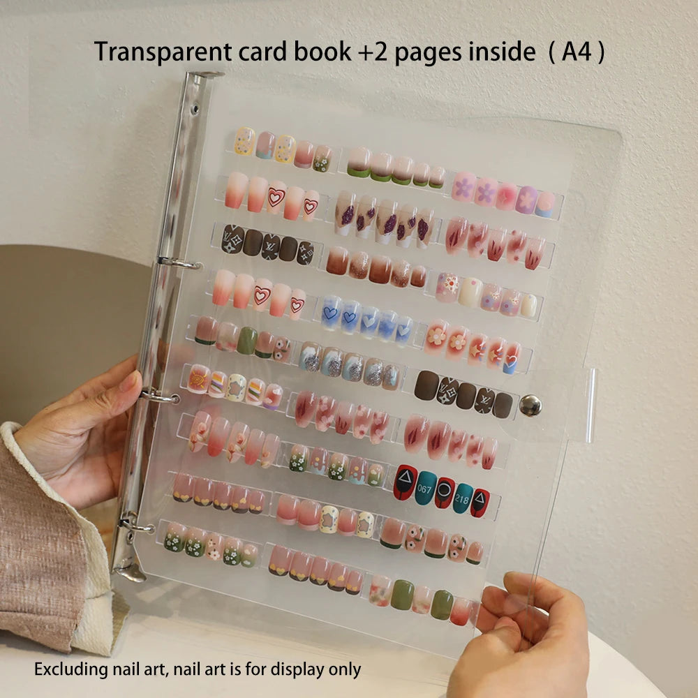 Nail Art Piece Storage Book Large Capacity Exhibition Photo Album Card Clip Display Board DIY Simple Album Storage Book