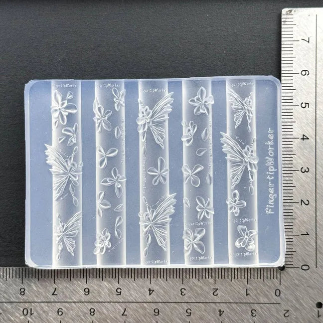 Baroque Heart French Necklace Butterfly Flower 3D Acrylic Nail Mold DIY Nail Art Decoration Transparent Manicure Template