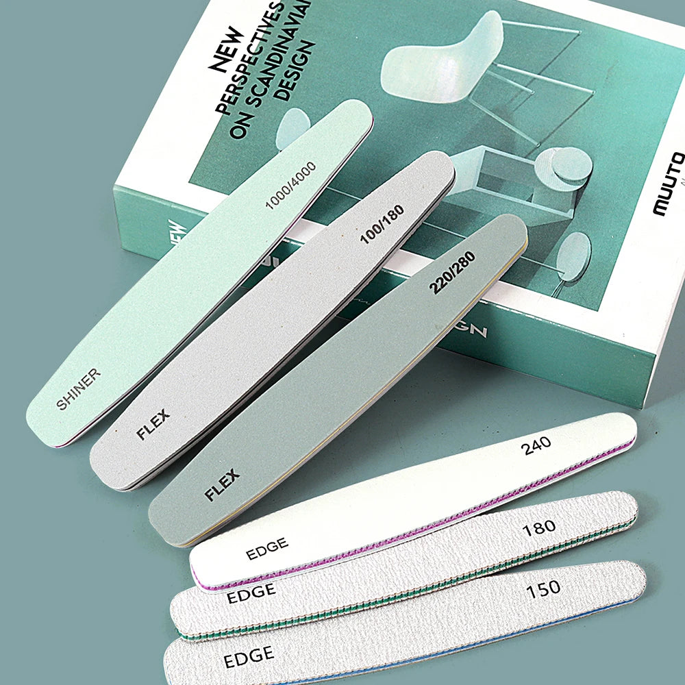 6Pcs Professional Nail File Buffer 100/180 , 220/280, Grit Nail File 240.
.