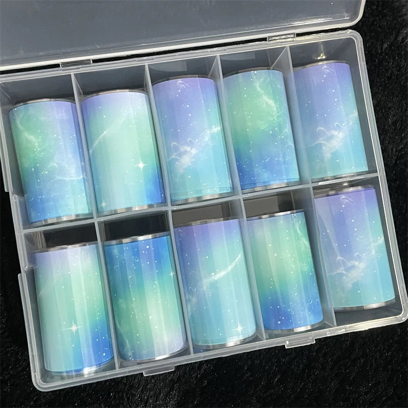 1 Box Multiflora Rose Nail Foils for Transfer Paper Flowers Stickers Sliders Nails Wraps DIY Floral Rosa Nail Art Decorations