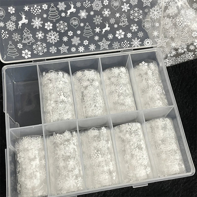 1 Box Multiflora Rose Nail Foils for Transfer Paper Flowers Stickers Sliders Nails Wraps DIY Floral Rosa Nail Art Decorations