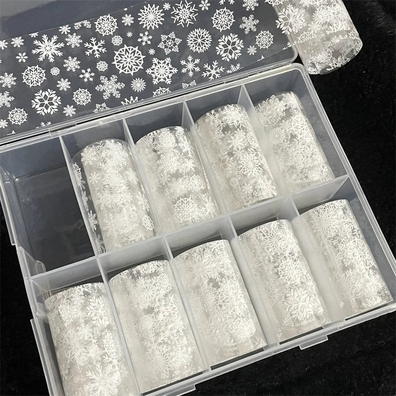1 Box Multiflora Rose Nail Foils for Transfer Paper Flowers Stickers Sliders Nails Wraps DIY Floral Rosa Nail Art Decorations