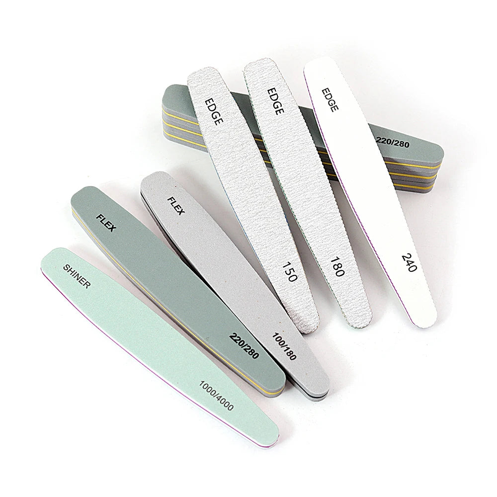 6Pcs Professional Nail File Buffer 100/180 , 220/280, Grit Nail File 240.
.