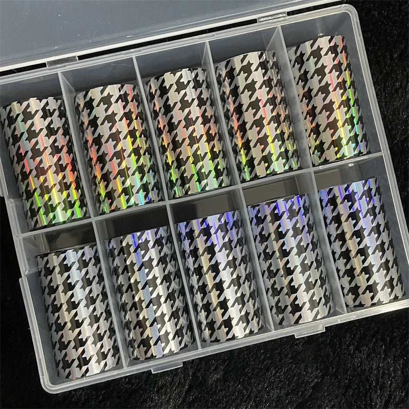 1 Box Multiflora Rose Nail Foils for Transfer Paper Flowers Stickers Sliders Nails Wraps DIY Floral Rosa Nail Art Decorations