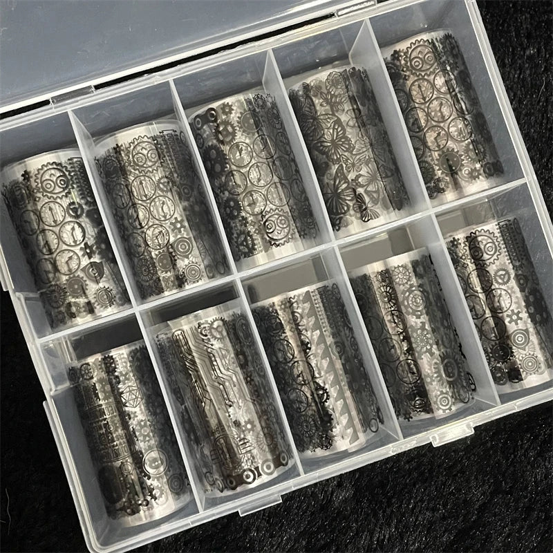 1 Box Multiflora Rose Nail Foils for Transfer Paper Flowers Stickers Sliders Nails Wraps DIY Floral Rosa Nail Art Decorations