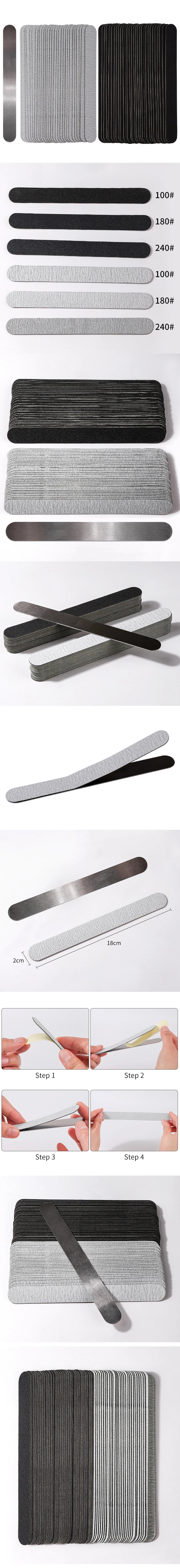 Nail File Replacement 100 to 180 Professional Limas Tools for Manicure