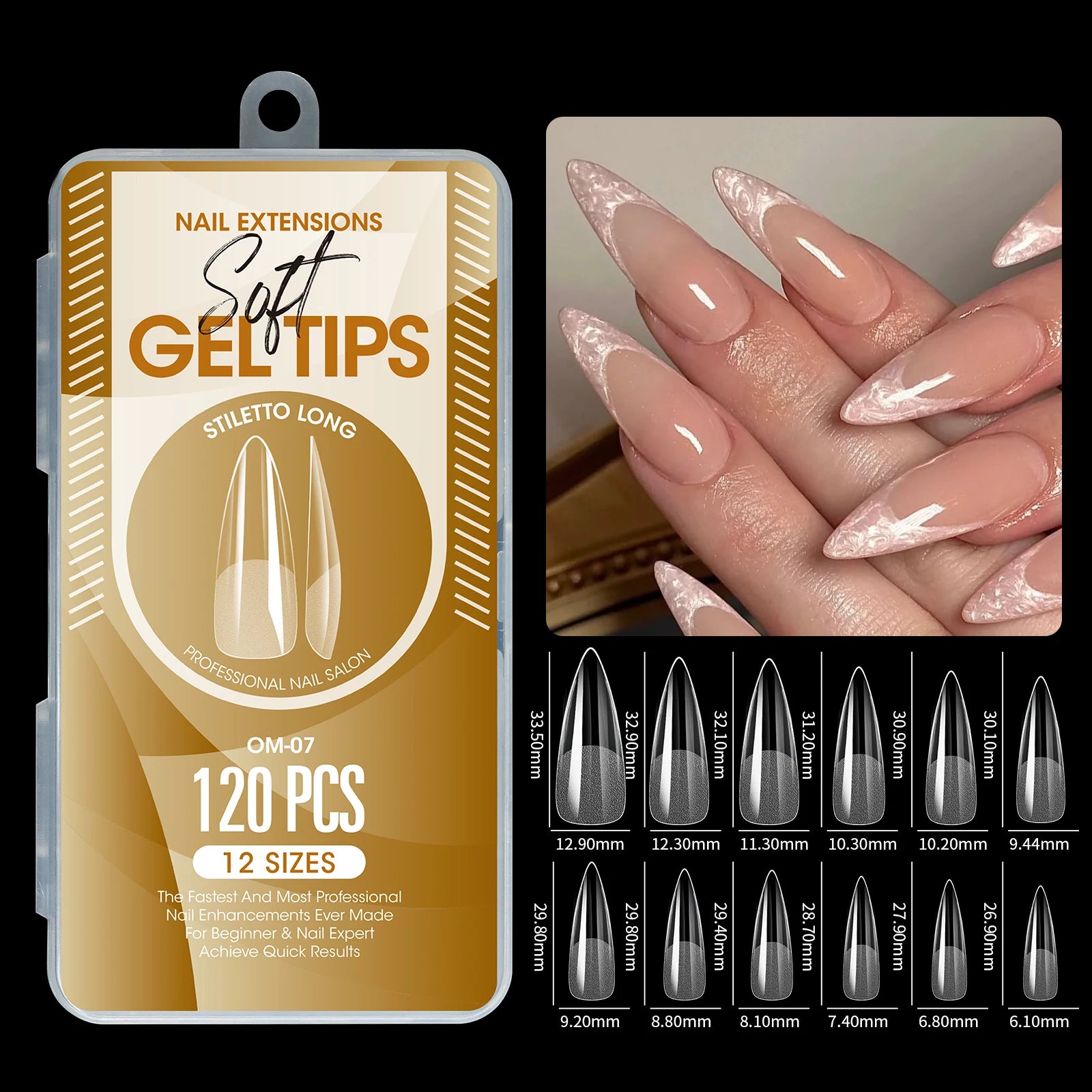 120Pcs Short Almond Soft Gel Nail Tips Pre Etched Half Matte Clear Full Cover False Acrylic Nail Extensions DIY Salon Manicure