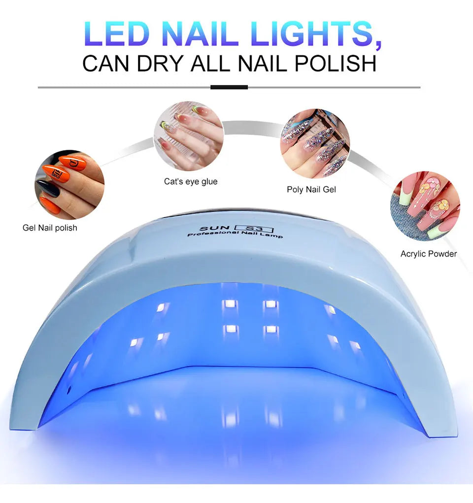 24/6 LED UV Lamp for Nails Gel Polish Drying With LED Display And Motion Sensing Manicure Lamp Dryer Home Use Tool