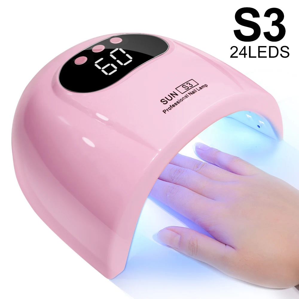 24/6 LED UV Lamp for Nails Gel Polish Drying With LED Display And Motion Sensing Manicure Lamp Dryer Home Use Tool