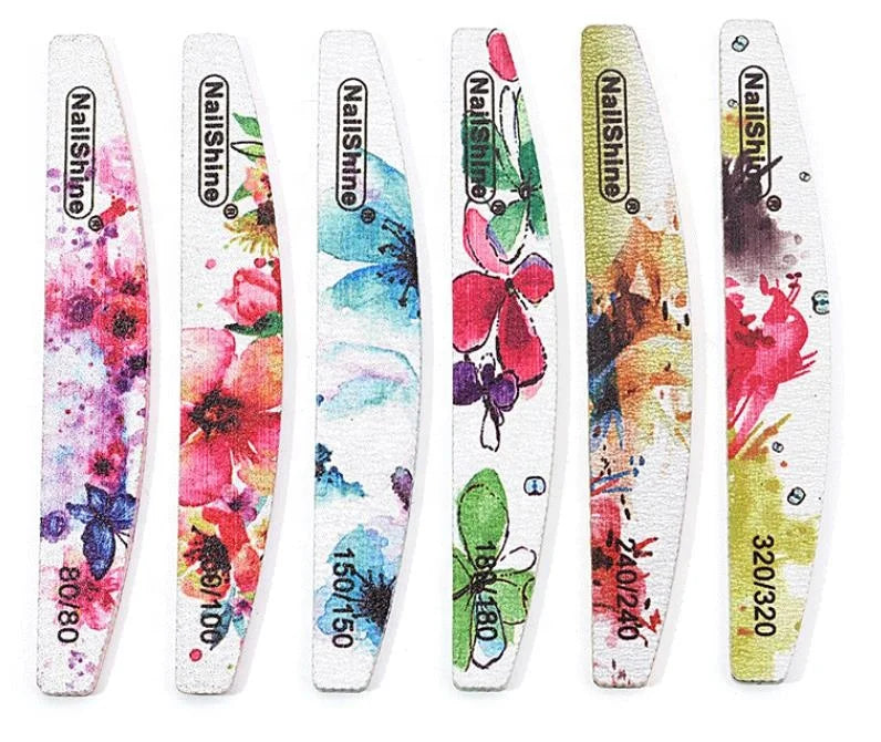 10 Pcs Nail File, Emery Board Nail Files for Acrylic Nails and Natural Nails, Double Sided Fingernail File Gel Nail Reusable