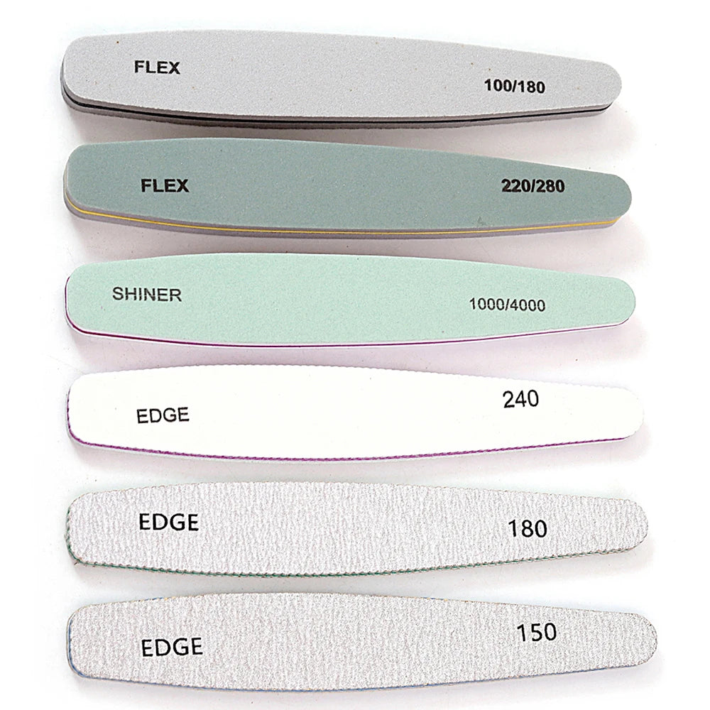 6Pcs Professional Nail File Buffer 100/180 , 220/280, Grit Nail File 240.
.