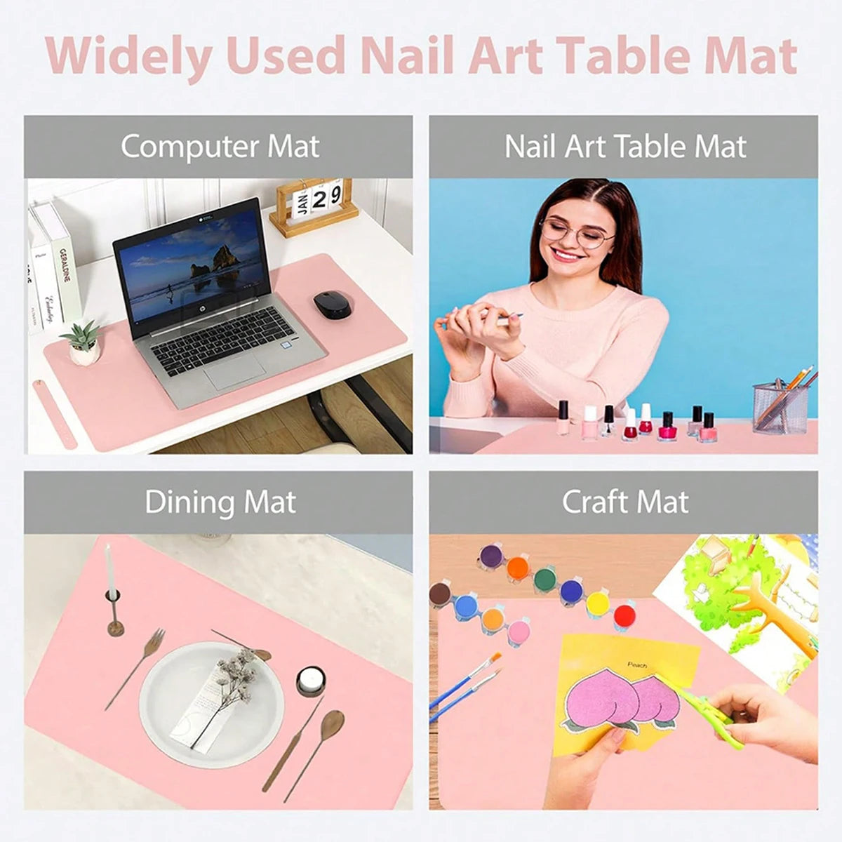 Nail salon table mats, washable and foldable nail care handrail mats, soft microfiber leather nail mats, nail salon tools