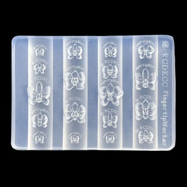 Baroque Heart French Necklace Butterfly Flower 3D Acrylic Nail Mold DIY Nail Art Decoration Transparent Manicure Template