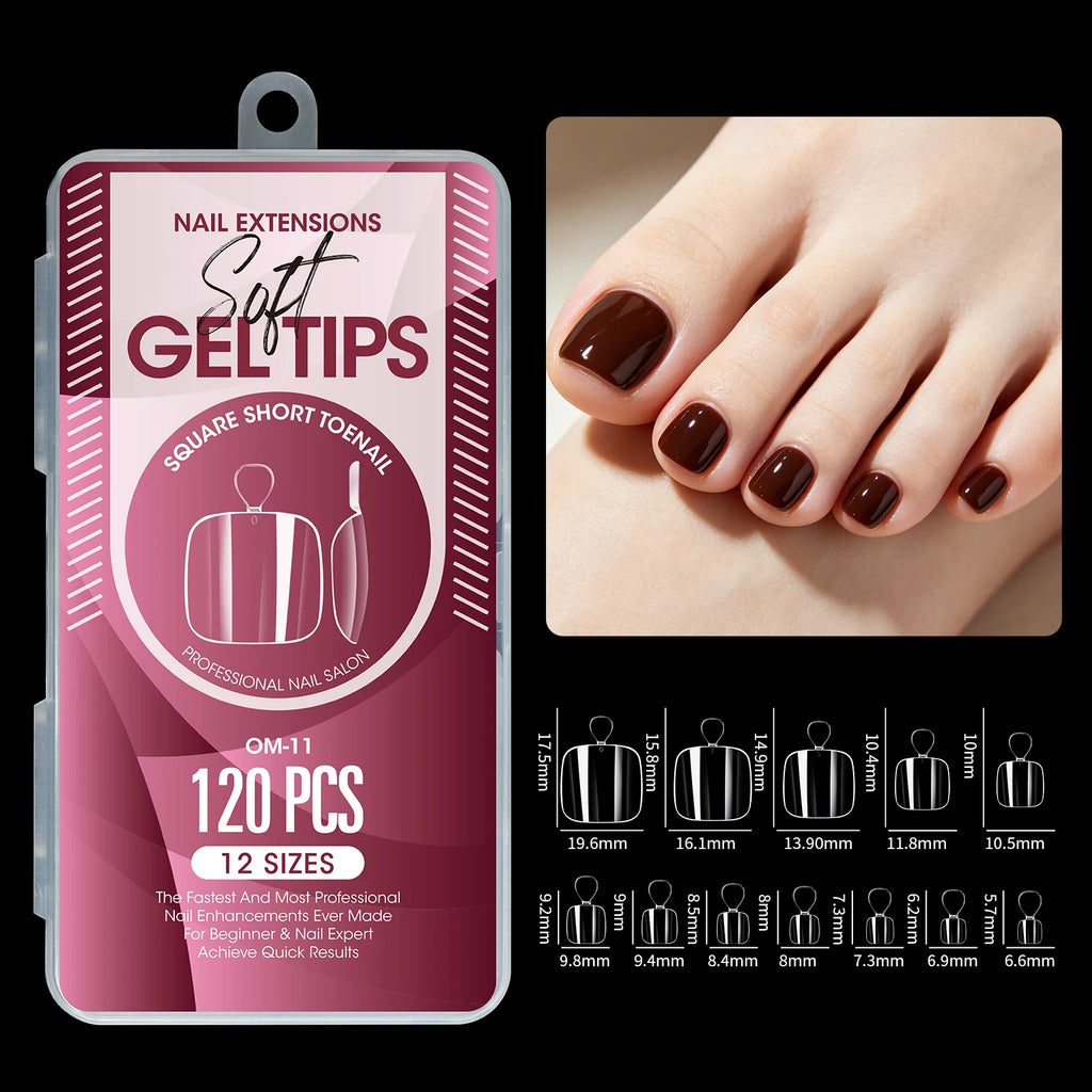 120Pcs Short Almond Soft Gel Nail Tips Pre Etched Half Matte Clear Full Cover False Acrylic Nail Extensions DIY Salon Manicure