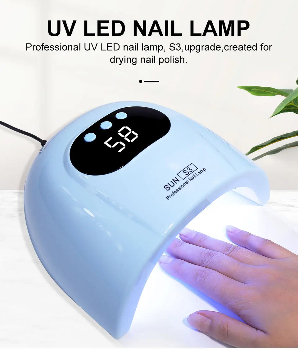 24/6 LED UV Lamp for Nails Gel Polish Drying With LED Display And Motion Sensing Manicure Lamp Dryer Home Use Tool