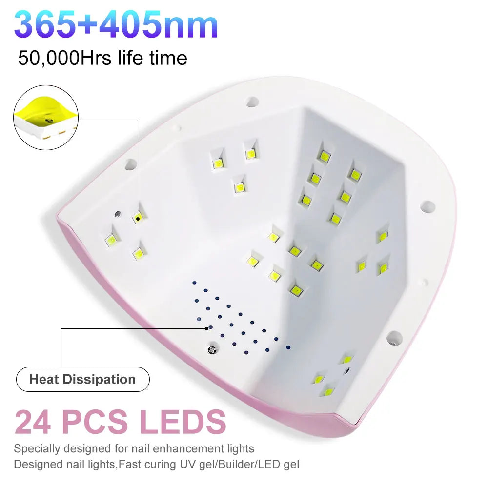 24/6 LED UV Lamp for Nails Gel Polish Drying With LED Display And Motion Sensing Manicure Lamp Dryer Home Use Tool