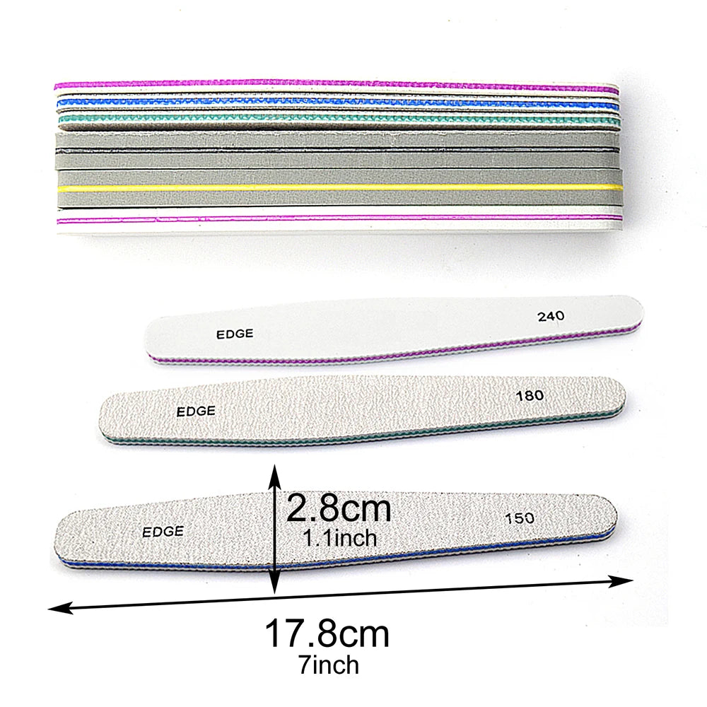 6Pcs Professional Nail File Buffer 100/180 , 220/280, Grit Nail File 240.
.