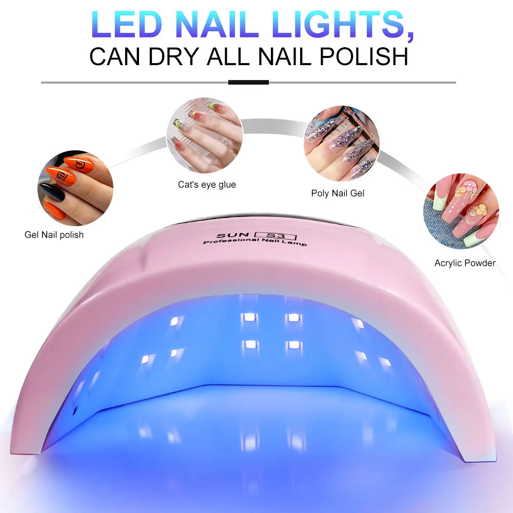 24/6 LED UV Lamp for Nails Gel Polish Drying With LED Display And Motion Sensing Manicure Lamp Dryer Home Use Tool