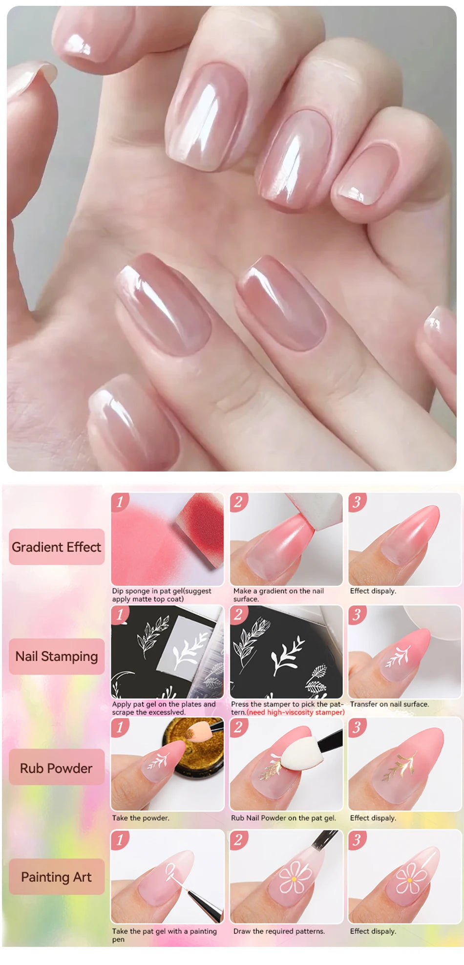 Gradient Painting Gel Nail Art Gradient Color DIY Design Gel  Used For Gradient Nail Stamping Pattern