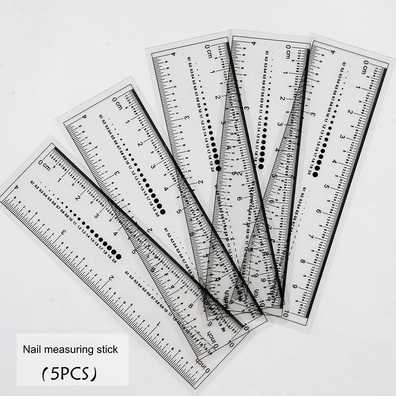 Misscheering Manicure PVC Clear Soft Ruler Transparent Card Scale Can Measure Drill Nail Shop Special Tool Ruler