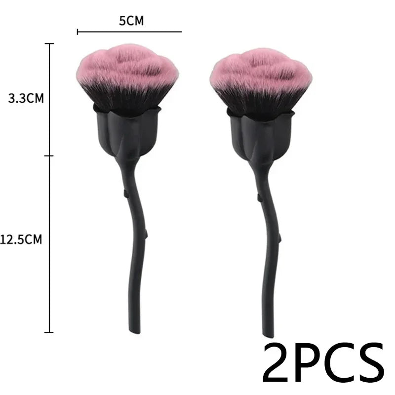 Flower Nail Brush for Manicure  Rose Shape Nail Art Brushes Round Small UV Gel Polish Powder Cleaning Tools Nail Accesories