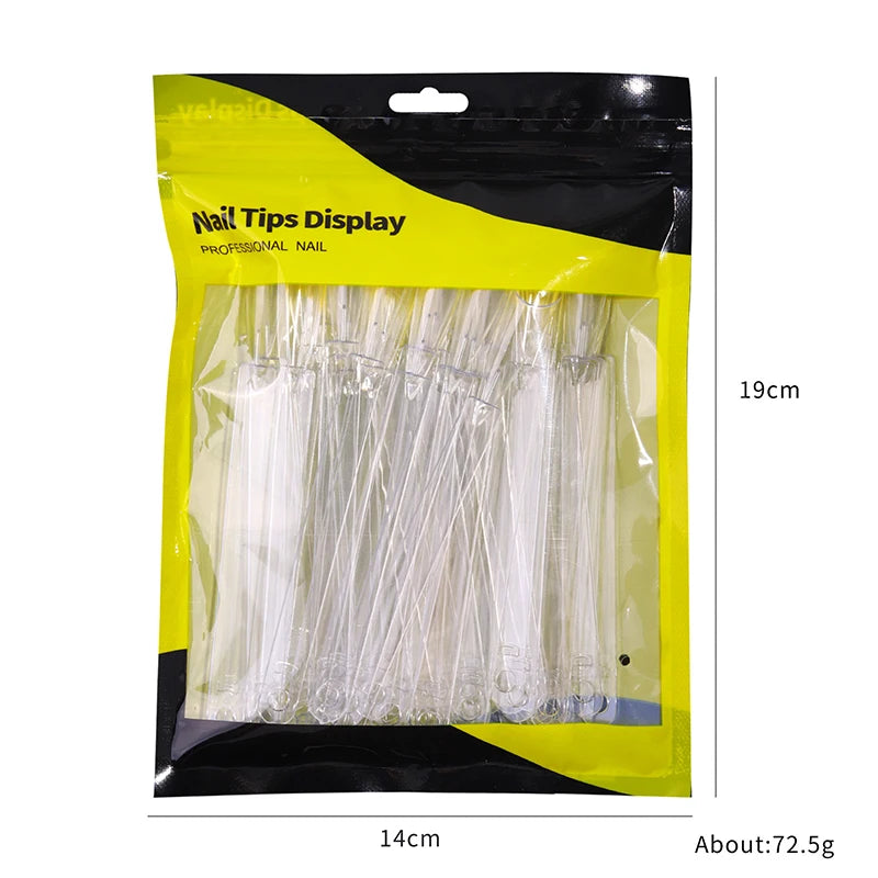 50pcs/bag Nail Color Card for Nail Art Display False Tips Clear Nature Nail Art Display Oval Fan Style Practice Manicure Tools