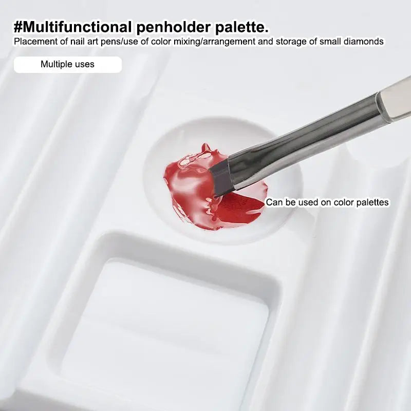 Elegant Nail Art Brush Organizer - Quick Color Mixing & Tool Storage Solution for Professional Salons And Home Use, ideal for supporting and sorting nail tips.