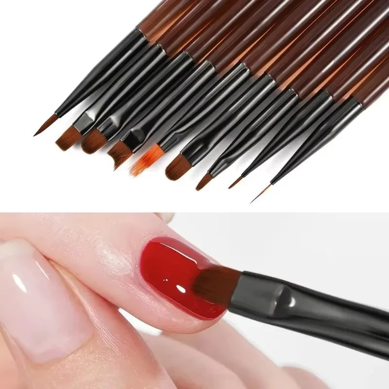 9-Piece Nail Art Design Gel Brush Set