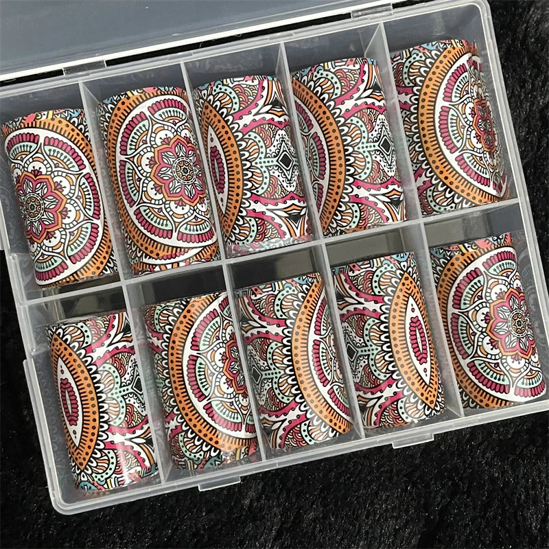 1 Box Multiflora Rose Nail Foils for Transfer Paper Flowers Stickers Sliders Nails Wraps DIY Floral Rosa Nail Art Decorations