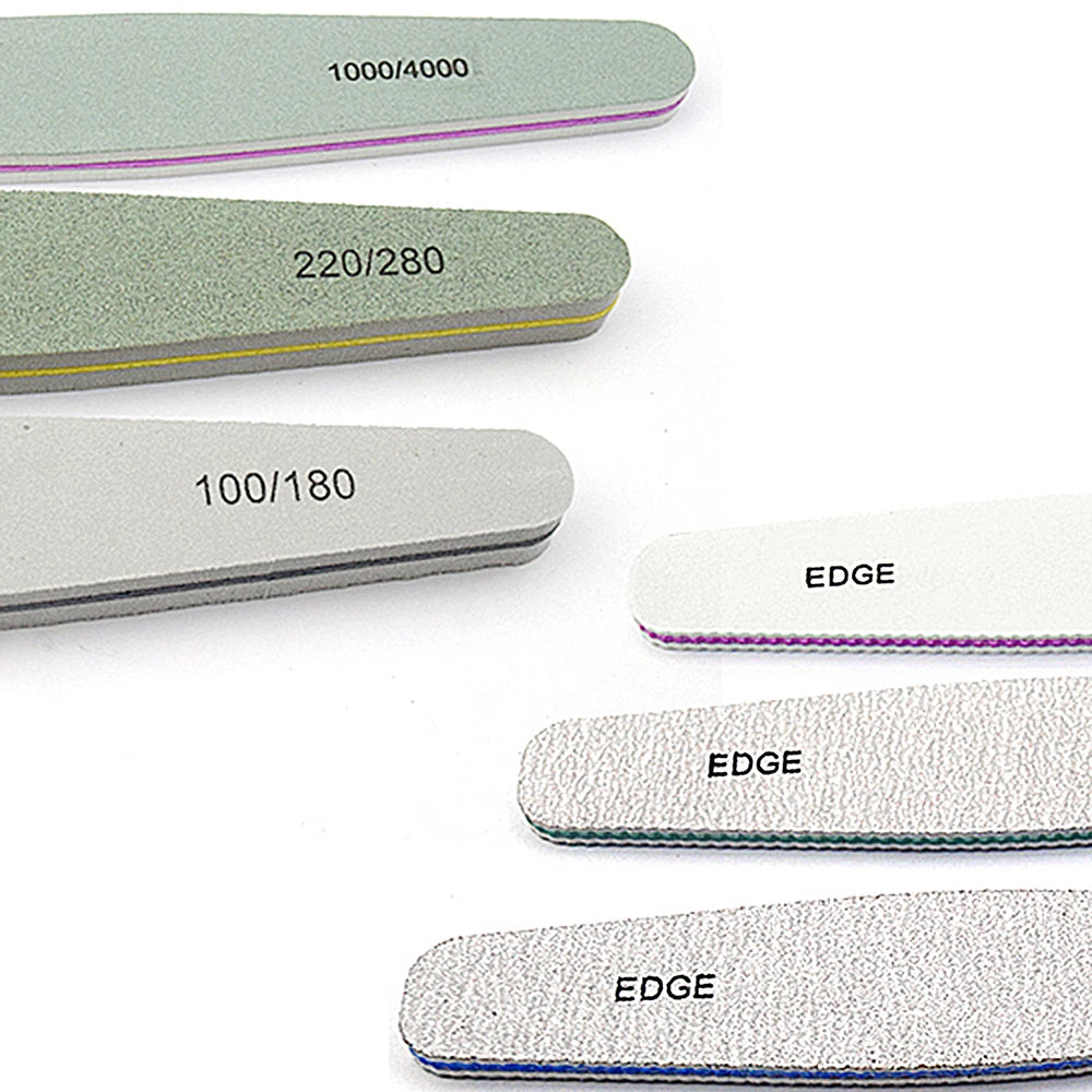 6Pcs Professional Nail File Buffer 100/180 , 220/280, Grit Nail File 240.
.