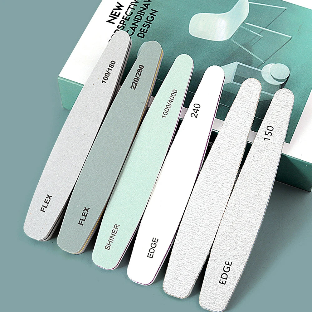 6Pcs Professional Nail File Buffer 100/180 , 220/280, Grit Nail File 240.
.