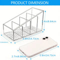 Clear Plastic  Holder and Desk Organizer with 4 Compartments for Home and Office Use
