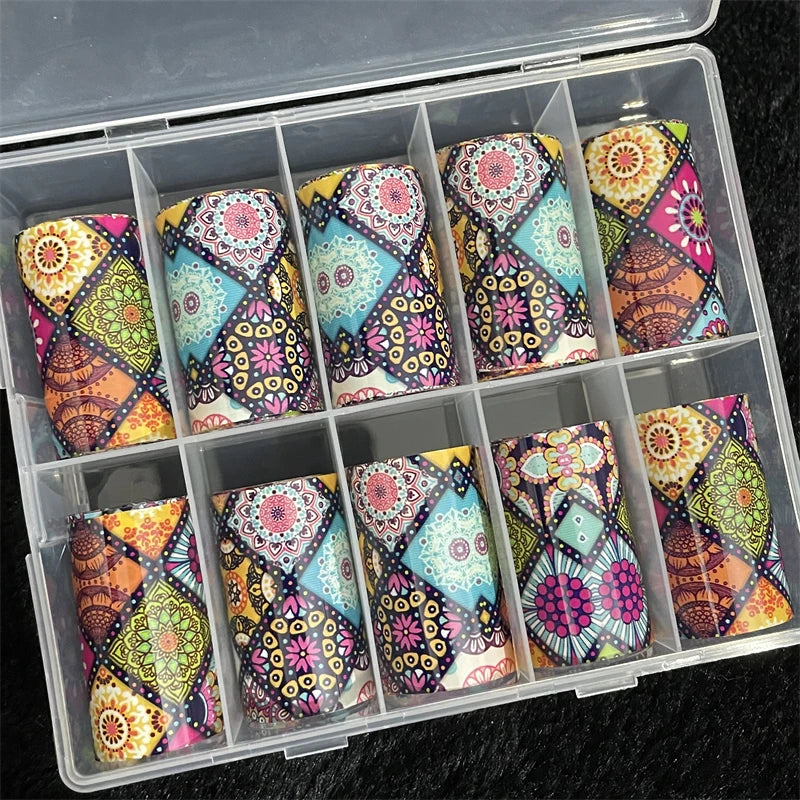 1 Box Multiflora Rose Nail Foils for Transfer Paper Flowers Stickers Sliders Nails Wraps DIY Floral Rosa Nail Art Decorations