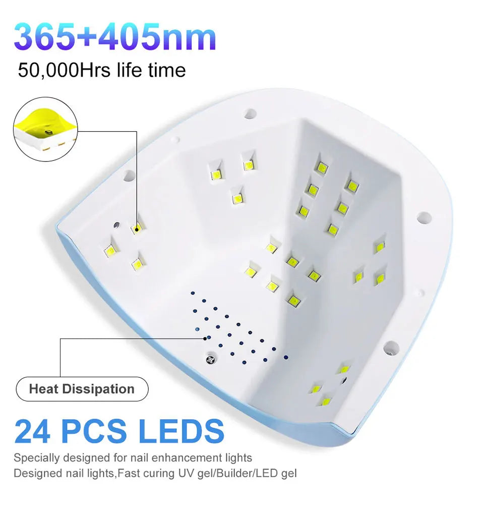 24/6 LED UV Lamp for Nails Gel Polish Drying With LED Display And Motion Sensing Manicure Lamp Dryer Home Use Tool