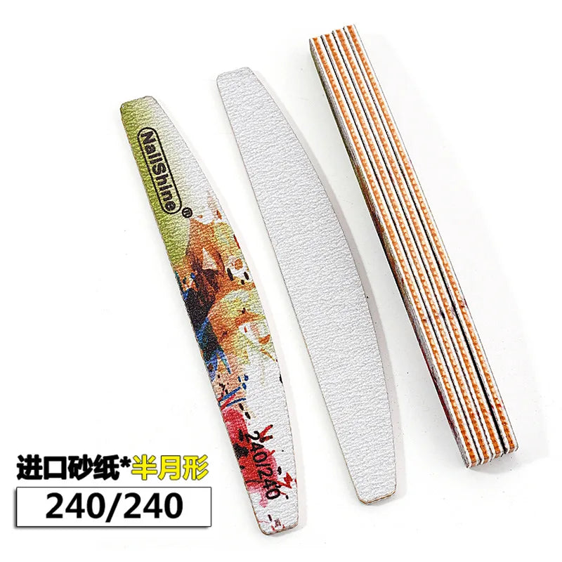 10 Pcs Nail File, Emery Board Nail Files for Acrylic Nails and Natural Nails, Double Sided Fingernail File Gel Nail Reusable