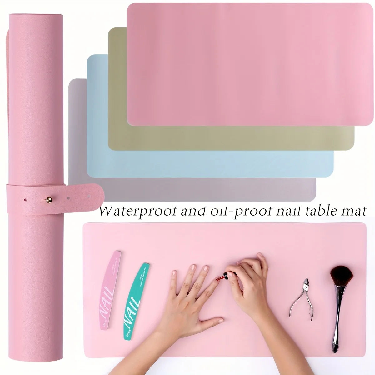 Nail salon table mats, washable and foldable nail care handrail mats, soft microfiber leather nail mats, nail salon tools