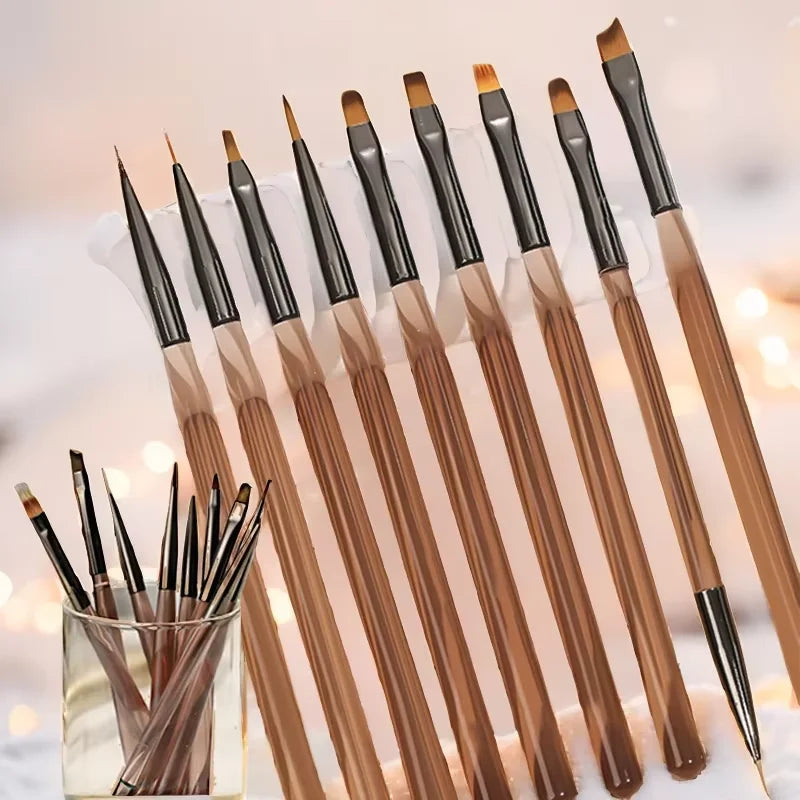 9-Piece Nail Art Design Gel Brush Set