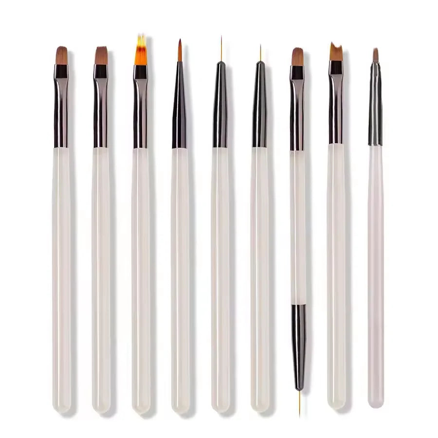 9-Piece Nail Art Design Gel Brush Set