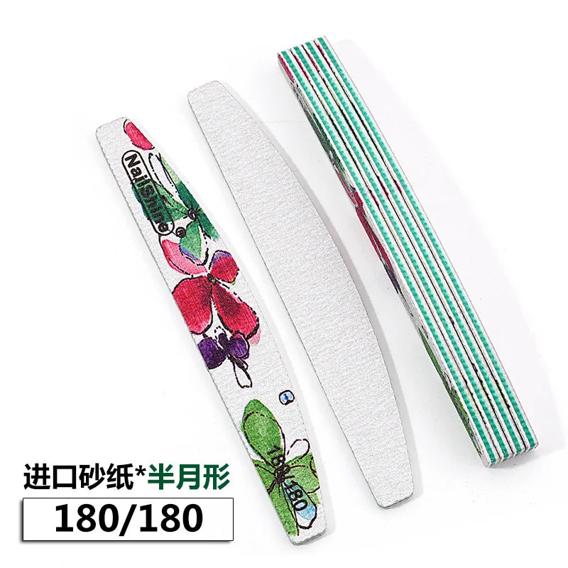 10 Pcs Nail File, Emery Board Nail Files for Acrylic Nails and Natural Nails, Double Sided Fingernail File Gel Nail Reusable