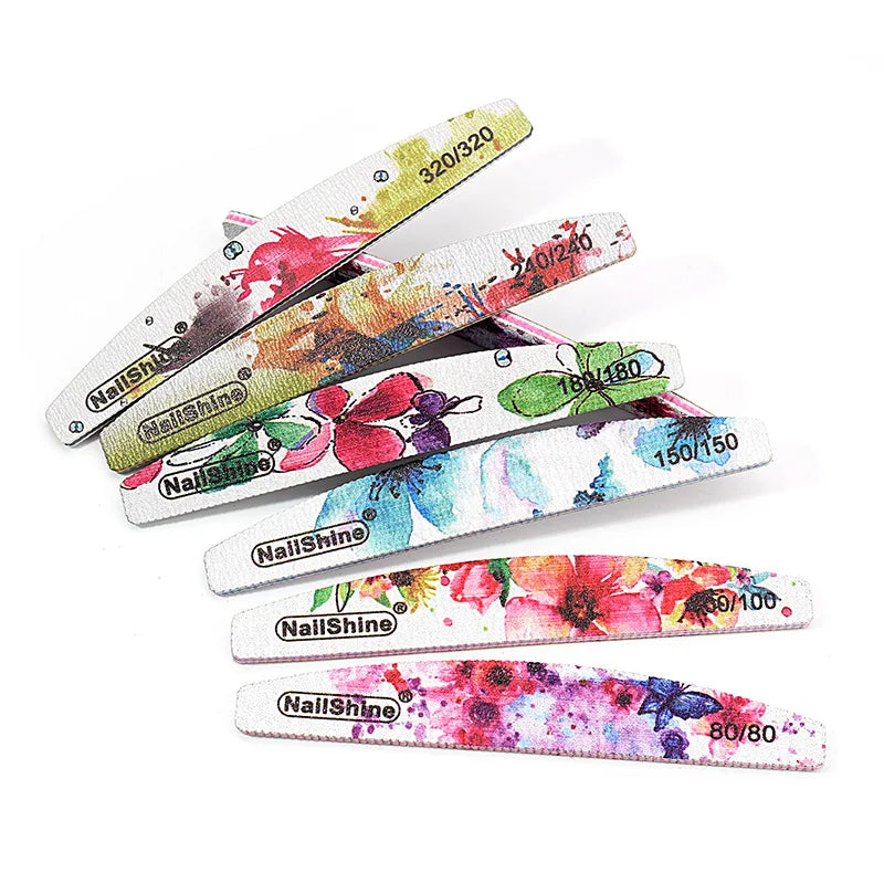 10 Pcs Nail File, Emery Board Nail Files for Acrylic Nails and Natural Nails, Double Sided Fingernail File Gel Nail Reusable
